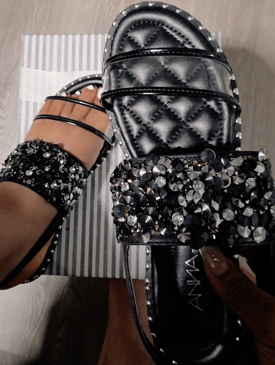 Shoes - Just In 💓Julia BLACK SANDALSparkling